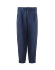 Emporio Armani Elegant Linen Blue Trousers for Men