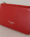 Dolce & Gabbana Red Airpods Case Coin Purse Silver Buckle Belt