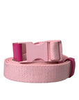 Dolce & Gabbana Pink Canvas Stretch Plastic Buckle Women Belt