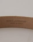 Dolce & Gabbana Pink Jaquard DG Logo Gold Metal Buckle Belt