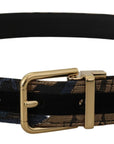 Dolce & Gabbana Multicolor Jacquard Leather Logo Buckle Belt