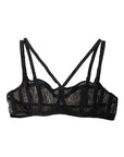 Dolce & Gabbana Black Floral Lace Nylon Balconcino Bra Underwear
