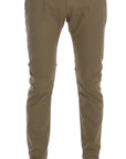 Daniele Alessandrini Beige Slim Fit Chinos for Sophisticated Style