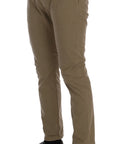 Daniele Alessandrini Beige Slim Fit Chinos for Sophisticated Style