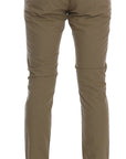 Daniele Alessandrini Beige Slim Fit Chinos for Sophisticated Style