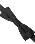 Dolce & Gabbana Black Silk Adjustable Neck Men Bow Tie