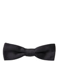 Dolce & Gabbana Black Silk Adjustable Neck Men Bow Tie
