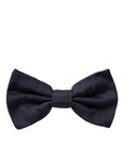 Dolce & Gabbana Dark Blue Silk Adjustable Neck Men Bow Tie