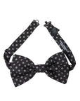 Dolce & Gabbana Black Patterned Silk Adjustable Neck Men Bow Tie