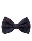 Dolce & Gabbana Blue Floral Brocade Adjustable Neck Men Bow Tie