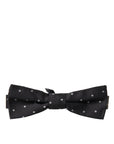 Dolce & Gabbana Black White Polka Dot Silk Men Neck Bow Tie