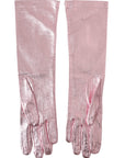 Dolce & Gabbana Pink Laminated Logo Mid Arm Length Gloves
