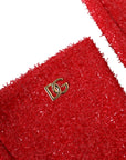 Dolce & Gabbana Red Lurex Fantasia Mid Arm Length Gloves