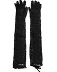 Dolce & Gabbana Black Taormina Lace Elbow Length Gloves