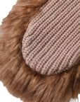 Dolce & Gabbana Brown Cashmere Knitted Fur Mid Arm Mitten Gloves
