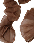 Dolce & Gabbana Brown Nylon Finger Less Elbow Long Arms Gloves