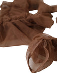 Dolce & Gabbana Brown Nylon Finger Less Elbow Long Arms Gloves