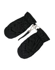 Dolce & Gabbana Black Quilted Nylon Wrist Length Mitten Gloves