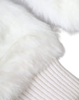 Dolce & Gabbana White Acrylic Knitted Fur Wrist Mitten Gloves