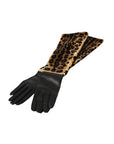 Dolce & Gabbana Brown Black Leopard Leather Elbow Length Gloves