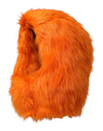 Dolce & Gabbana Orange Faux Fur Whole Head Wrap Hat