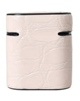 Dolce & Gabbana Light Pink Leather Metal Logo Plaque Airpods Case