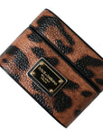 Dolce & Gabbana Brown Leopard Calf Leather Logo Plaque Airpods Case
