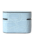 Dolce & Gabbana Light Blue Leather Metal Logo Plaque Airpods Case