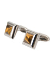Dolce & Gabbana Silver Plated Brass Pin Crystal Cufflinks