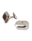 Dolce & Gabbana Silver Plated Brass Pin Crystal Cufflinks