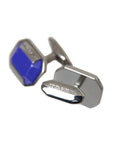 Dolce & Gabbana Silver Plated Brass Pin Crystal Cufflinks