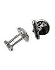 Dolce & Gabbana Silver Plated Brass Round Pin Men Cufflinks