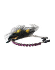 Dolce & Gabbana Black Lemons Sicily Purple Crystal Net Headband Diadem