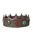 Dolce & Gabbana Bronze Brass Multicolor Crystal Crown Tiara Hat