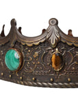 Dolce & Gabbana Bronze Brass Multicolor Crystal Crown Tiara Hat