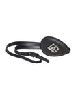 Dolce & Gabbana Black Calfskin Leather Metal DG Logo Eye Patch