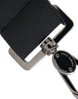Dolce & Gabbana Black Polyester Stretch Logo Print Bag Shoulder Strap