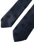 Dolce & Gabbana Dark Blue Logo 100% Silk Adjustable Tie