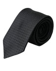 Dolce & Gabbana Black STAFF Patterned Cotton Adjustable Men Tie