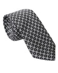 Dolce & Gabbana Black White Patterned Silk Adjustable Men Tie