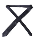 Dolce & Gabbana Blue Solid Silk Adjustable Tie Men