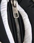 Dolce & Gabbana Black White Stripes Hooded Puffer Jacket