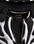 Dolce & Gabbana Black White Stripes Hooded Puffer Jacket