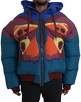Dolce & Gabbana Multicolor Butterfly Hooded Puffer Jacket
