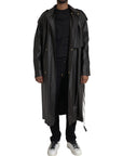 Bottega Veneta Black Matte Waterproof Leather Coat Jacket