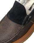 Dolce & Gabbana Brown Black Fur Leather Loafers Men Shoes