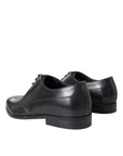 Dolce & Gabbana Black Leather Derby Formal Dress Men Shoes