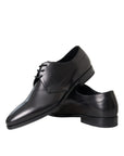 Dolce & Gabbana Black Leather Derby Formal Dress Men Shoes