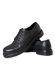 Dolce & Gabbana Black Horse Leather Derby Men Dress Shoes