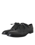 Dolce & Gabbana Black Leather Derby Formal Dress Men Shoes